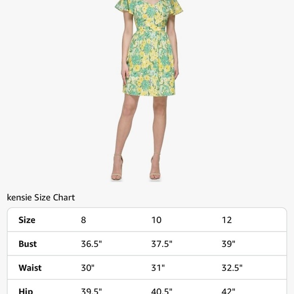 Kensie Yellow and Green Ruffled Smocked Sundress - Picture 6 of 9